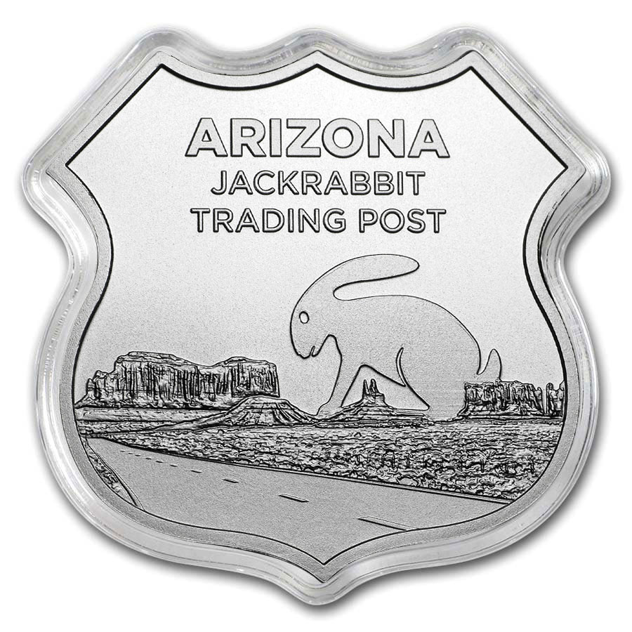 1 oz Silver - Icons of Route 66 Shield (Jack Rabbit Trading Post